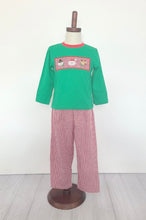 Load image into Gallery viewer, Clover Cottage Santa and Friends smocked set
