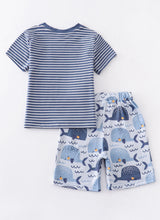 Load image into Gallery viewer, Whales and Stripes short set
