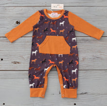 Load image into Gallery viewer, Pete + Lucy Playing with Horses romper
