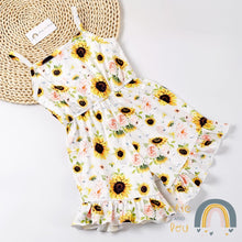 Load image into Gallery viewer, Okie and Lou Sunflower girls romper
