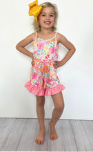 Load image into Gallery viewer, Clover Cottage Sherbet Blooms romper
