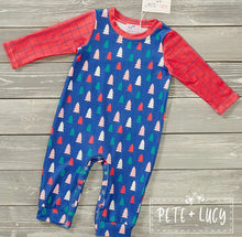 Load image into Gallery viewer, Pete + Lucy Plaid Christmas romper
