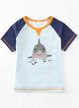 Load image into Gallery viewer, Appliqué Shark boy shirt
