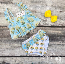 Load image into Gallery viewer, Pete + Lucy Happy Sunflowers two piece swim set
