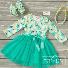 Load image into Gallery viewer, Pete + Lucy Beautiful Peacocks tulle dress
