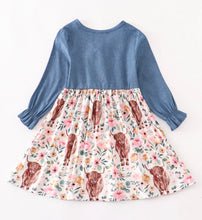 Load image into Gallery viewer, Highland Cow and Floral Dress
