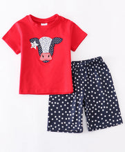 Load image into Gallery viewer, Cow Appliqué and star short set
