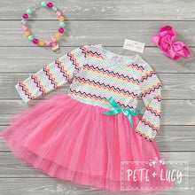 Load image into Gallery viewer, Pete + Lucy Rainbow Zigzag dress
