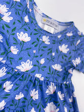 Load image into Gallery viewer, Little Jo Lemon Blue Floral Tiered dress
