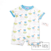 Load image into Gallery viewer, Pete + Lucy Come Swim With Me boys romper
