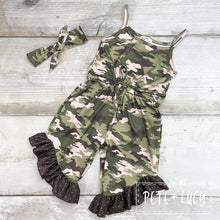 Load image into Gallery viewer, Pete + Lucy Camo Cuties Girl’s Romper
