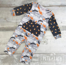 Load image into Gallery viewer, Pete + Lucy Trick or Treat Boy romper
