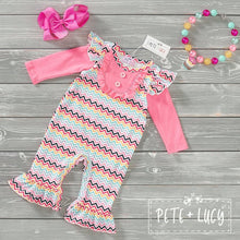 Load image into Gallery viewer, Pete + Lucy Rainbow Zigzag romper
