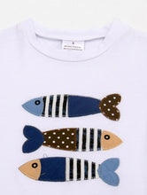 Load image into Gallery viewer, Striped Fish appliqué short set

