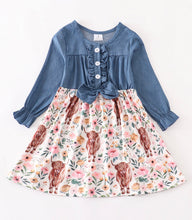 Load image into Gallery viewer, Highland Cow and Floral Dress
