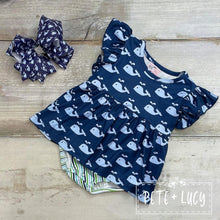 Load image into Gallery viewer, Pete + Lucy Whale of a Time girls romper
