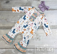 Load image into Gallery viewer, Pete + Lucy Llama Party romper
