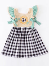 Load image into Gallery viewer, Sunflower appliqué ruffle dress
