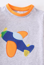 Load image into Gallery viewer, Airplane appliqué and stripe short set
