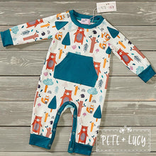 Load image into Gallery viewer, Pete + Lucy Trees and Dots romper
