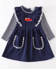 Load image into Gallery viewer, Red truck corduroy dress
