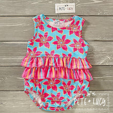 Load image into Gallery viewer, Pete + Lucy Happy Hibiscus romper
